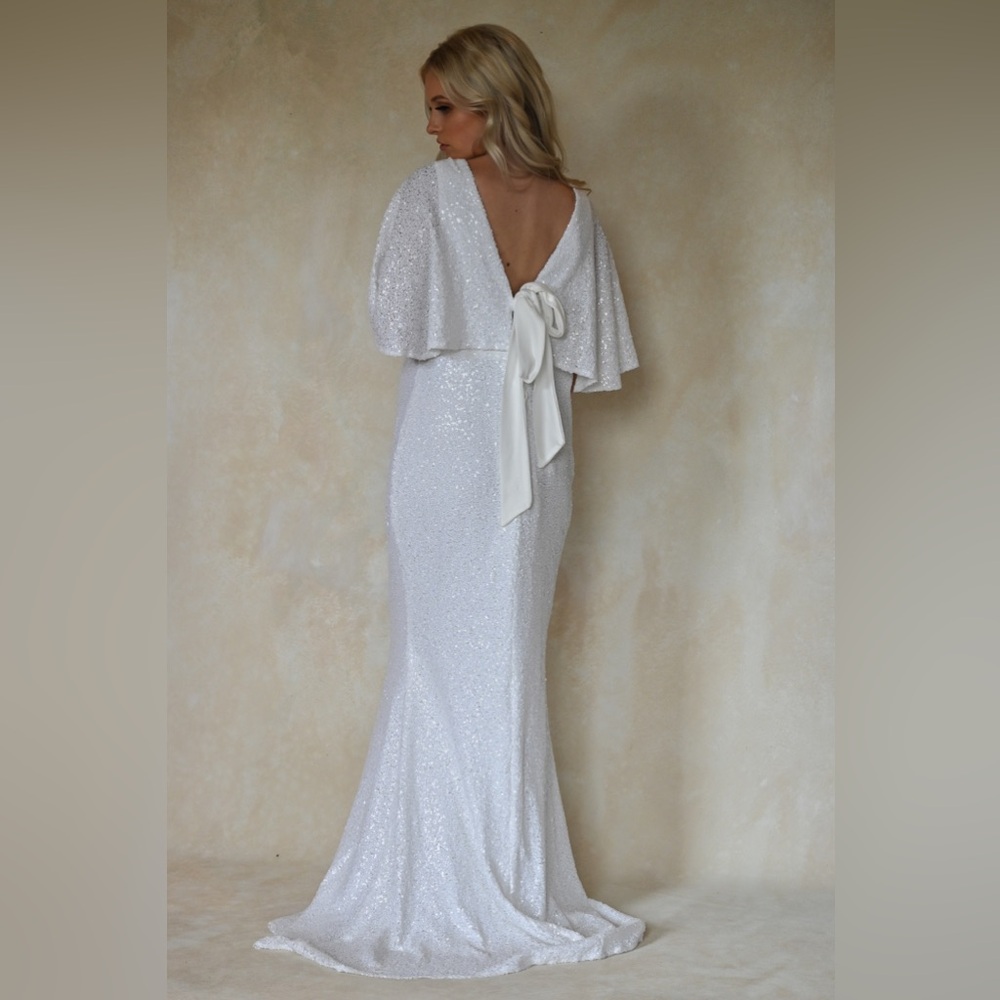 Maternity Shades Of Love Couture White Sequin Vneck Dress
